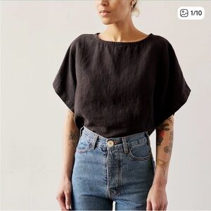 Black Crane Linen Box Top